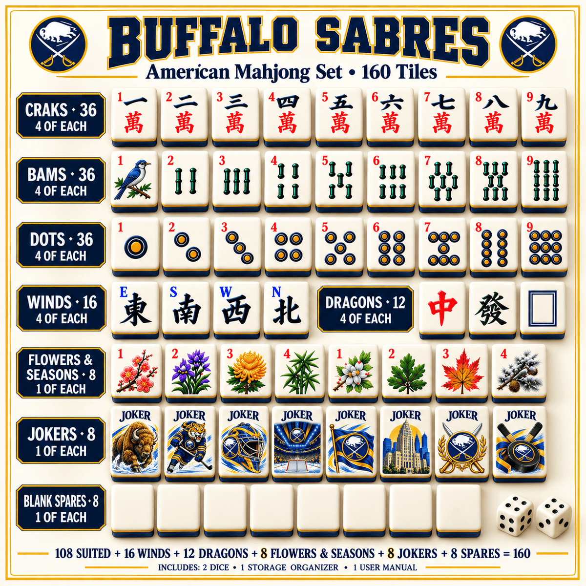 Premium BSB Mahjong Tiles Set TTMH