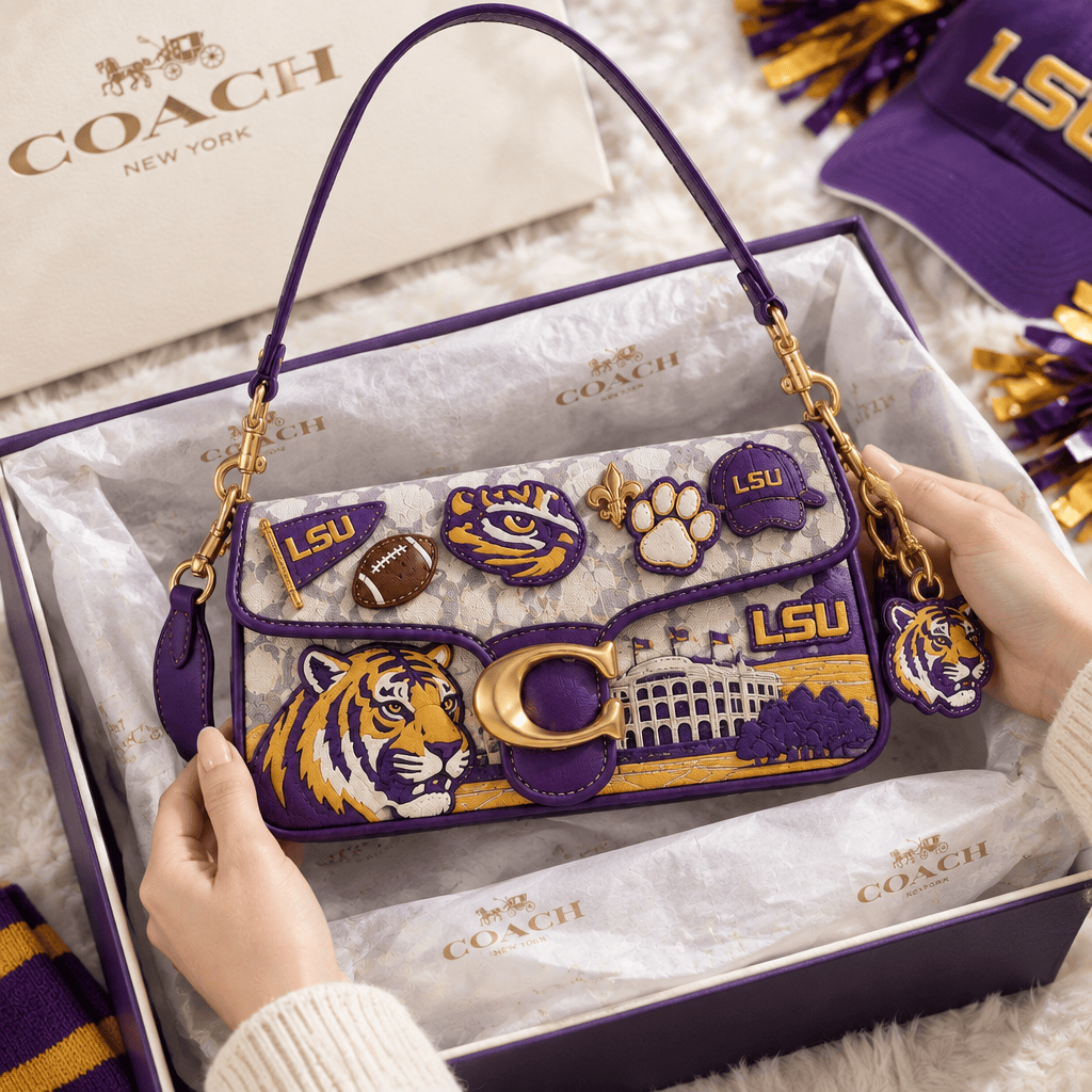 Premium LSU Coach Shoulder Cross With Charm LNTH