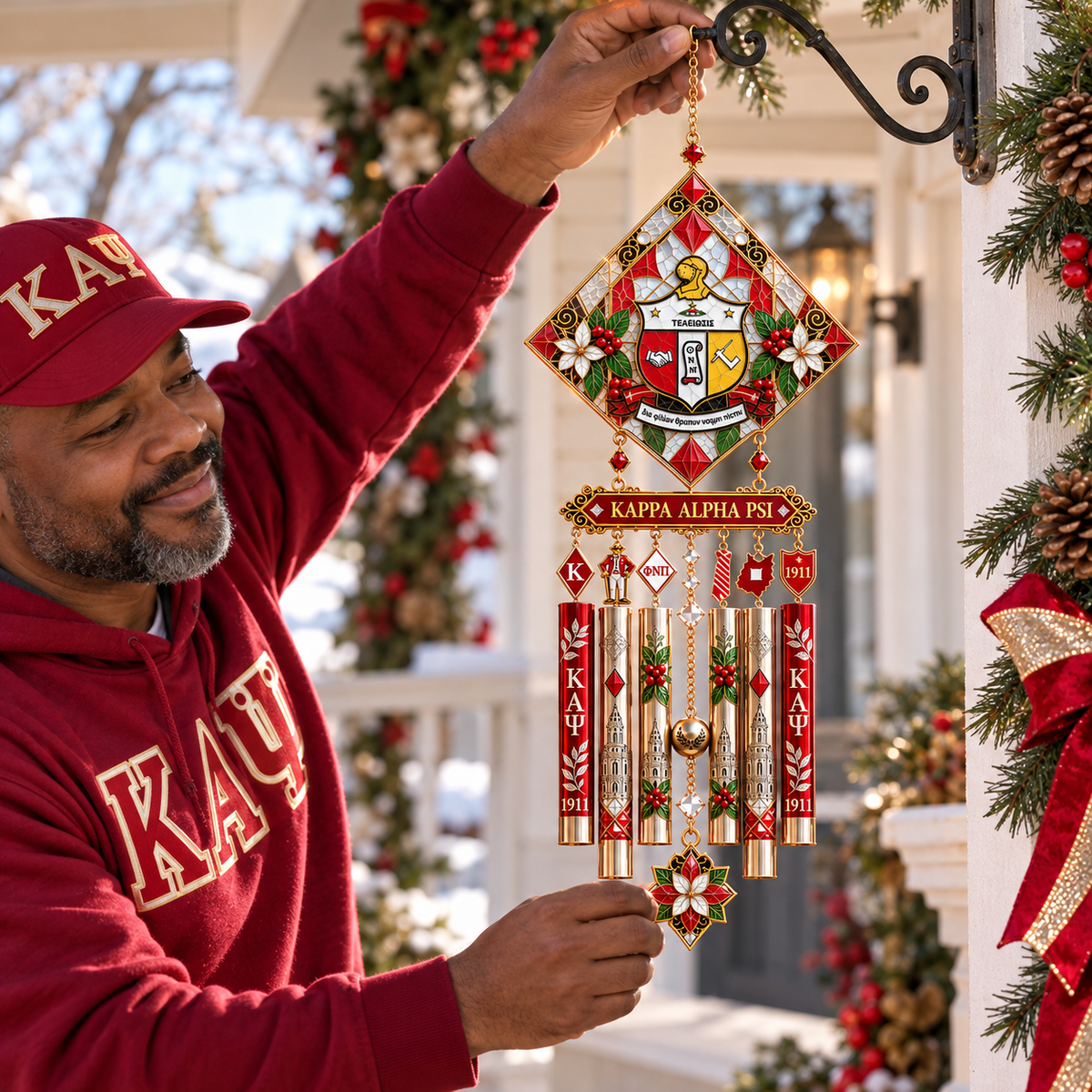 KPAP Premium Christmas Stained Glass Wind Chime NTNA