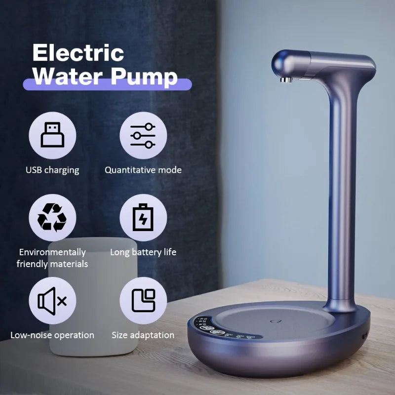 Desktop Water Bottle Dispenser USB Charging Button Control 6 Levels of Quantitative Water Adjustment Portable Smart Water Pump