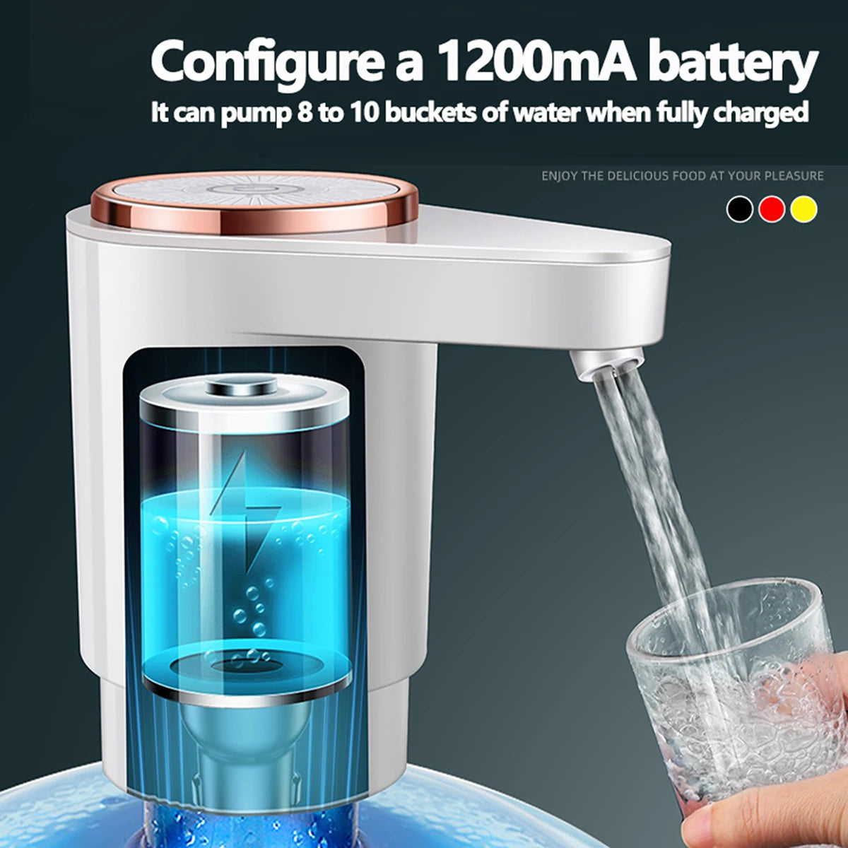 Water Dispenser for 5 Gallon Bottle,Portable USB Charging Electric Water Pump, Drinking Water Jug Pump for Home, Kitchen, Living
