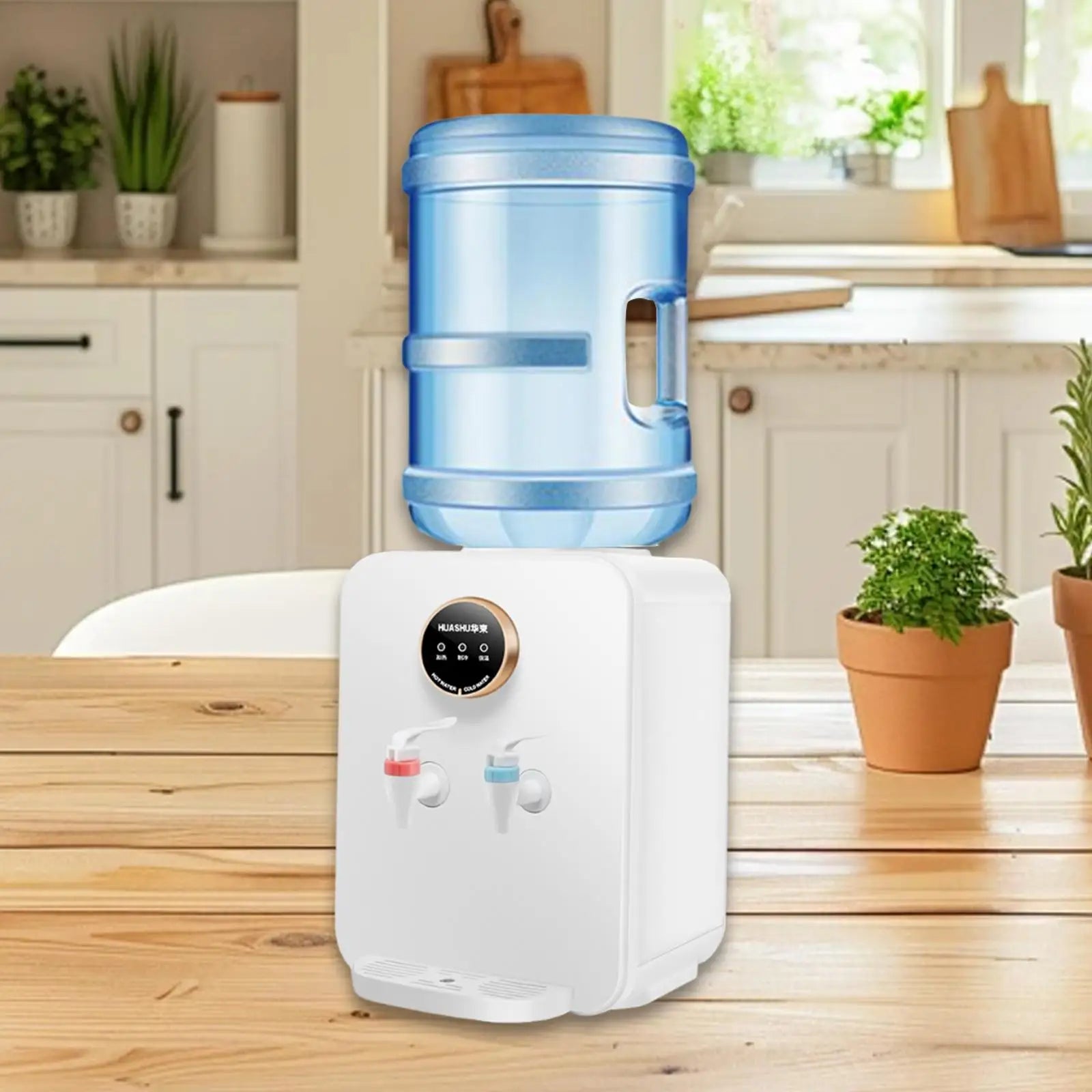 Portable Hot Cold and Room Temp Water Dispenser Top Loading Beverage Cooler for Home Office Dorm Bedside