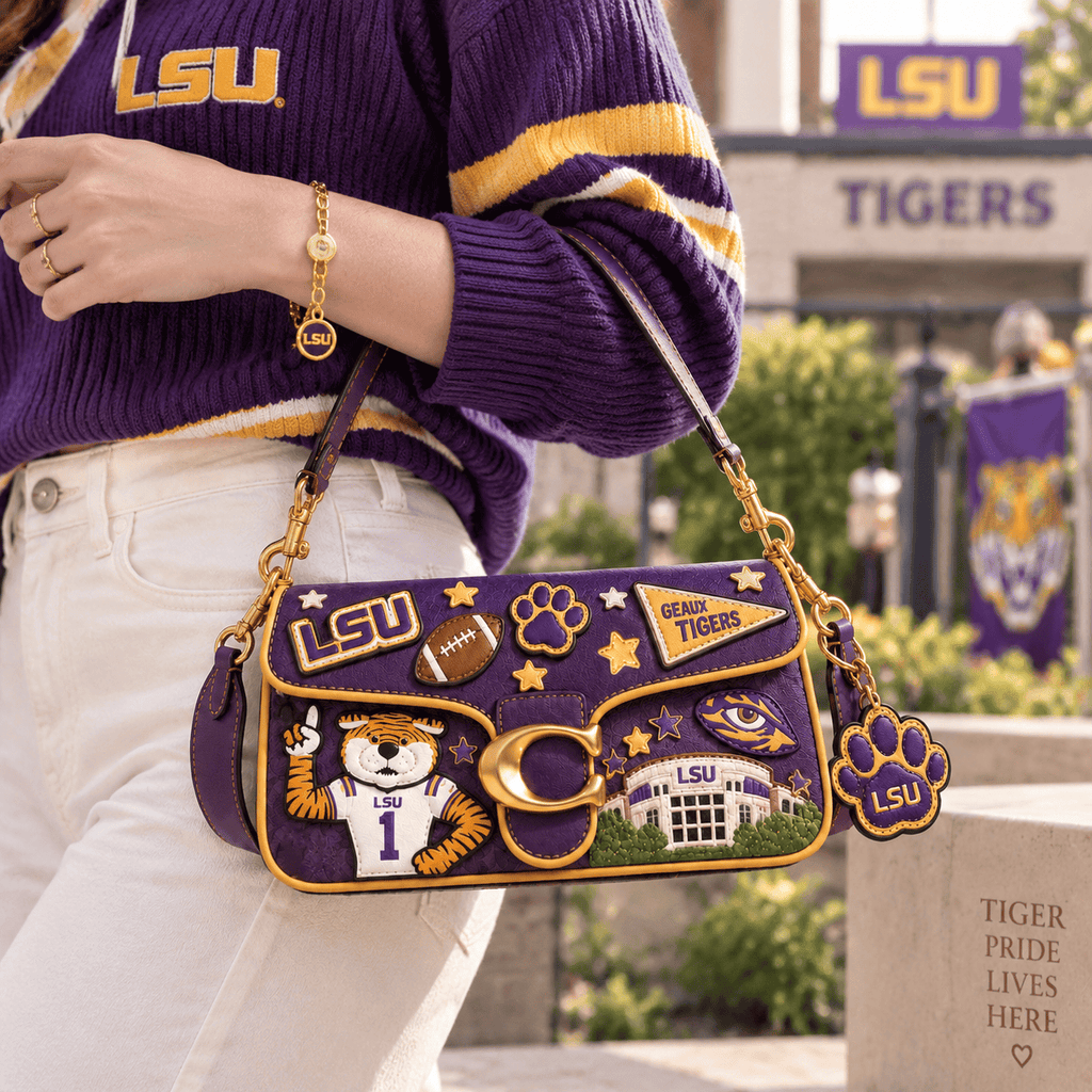 Premium LSU Coach Shoulder Cross With Charm NPL